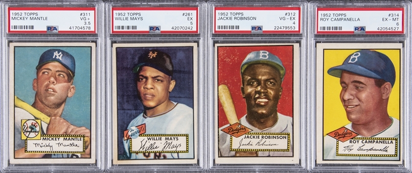 1952 Topps Complete Set (407) Plus Variations - Nearly All PSA-Graded